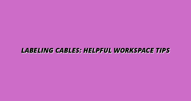 tips for labeling cables in your workspace